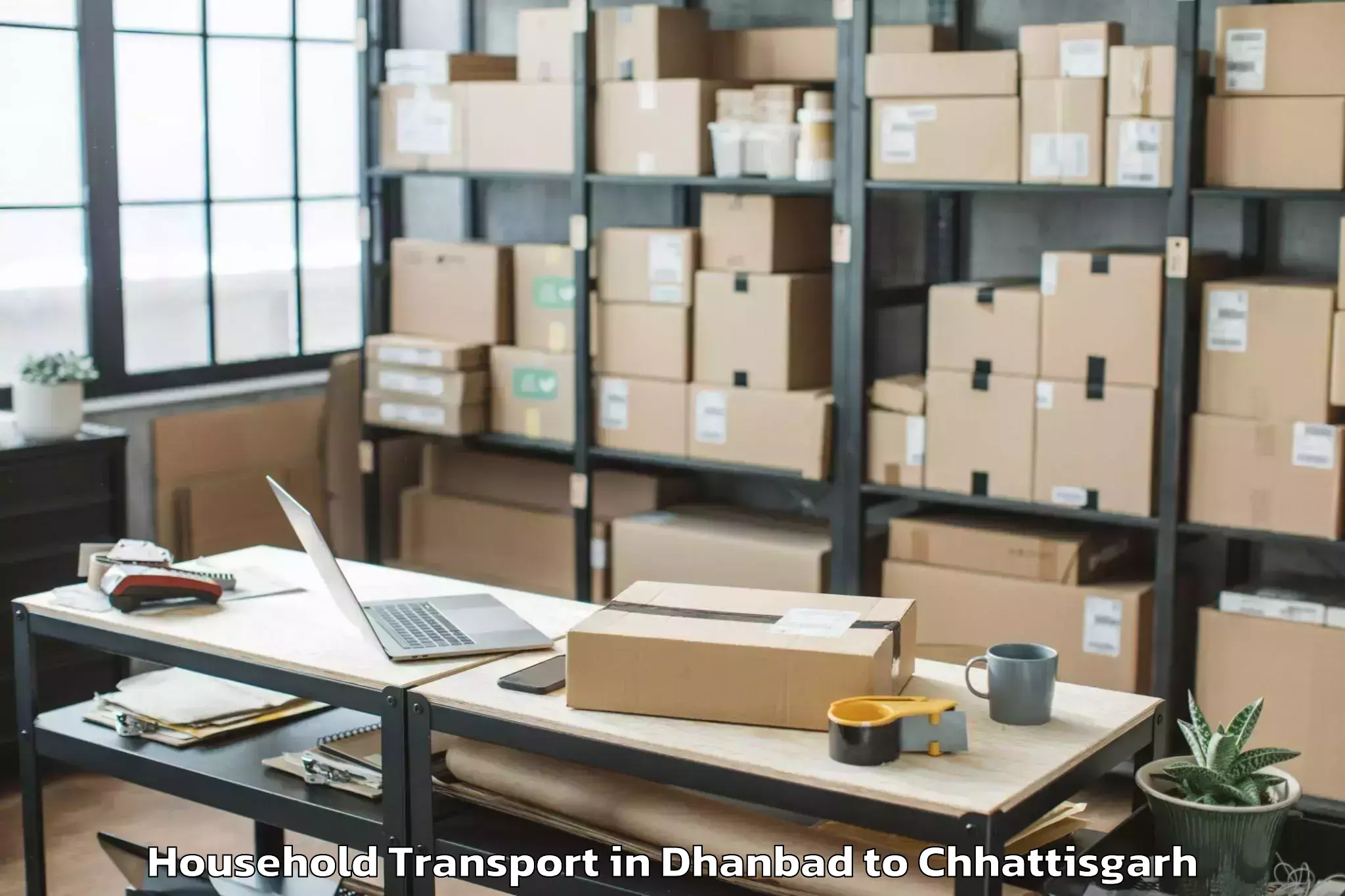 Book Your Dhanbad to Rajnandgaon Household Transport Today